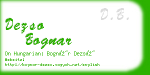 dezso bognar business card